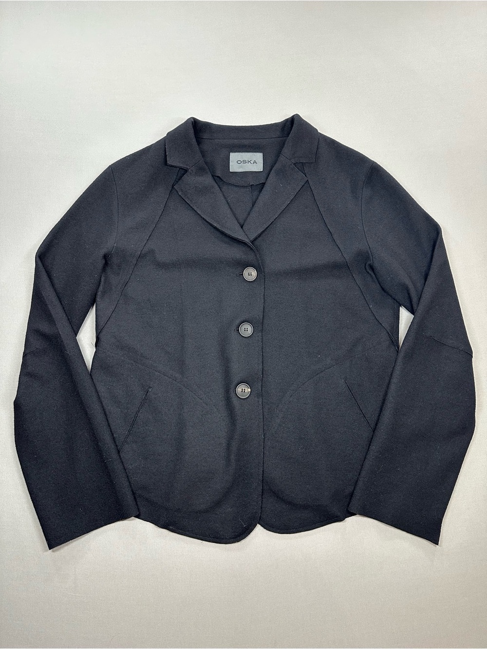 OSKA Boiled Wool Lagenlook 3-Button Blazer Jacket - Womens 1 (US M / 6-8)